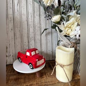 Red Ceramic Farmhouse Tier Tray Truck